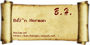 Bán Herman névjegykártya