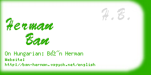 herman ban business card